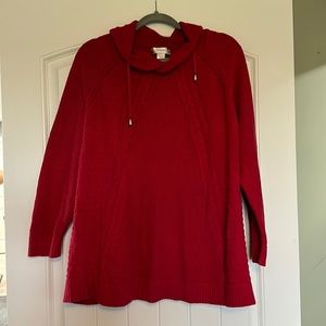 CJ Banks Cable Knit Sweater Red